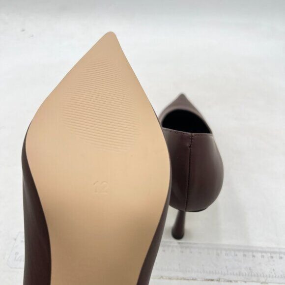 miss left Women's Classic V-Cut Closed Pointed Toe Pumps,High Heel Elegant Brown - Picture 6 of 8